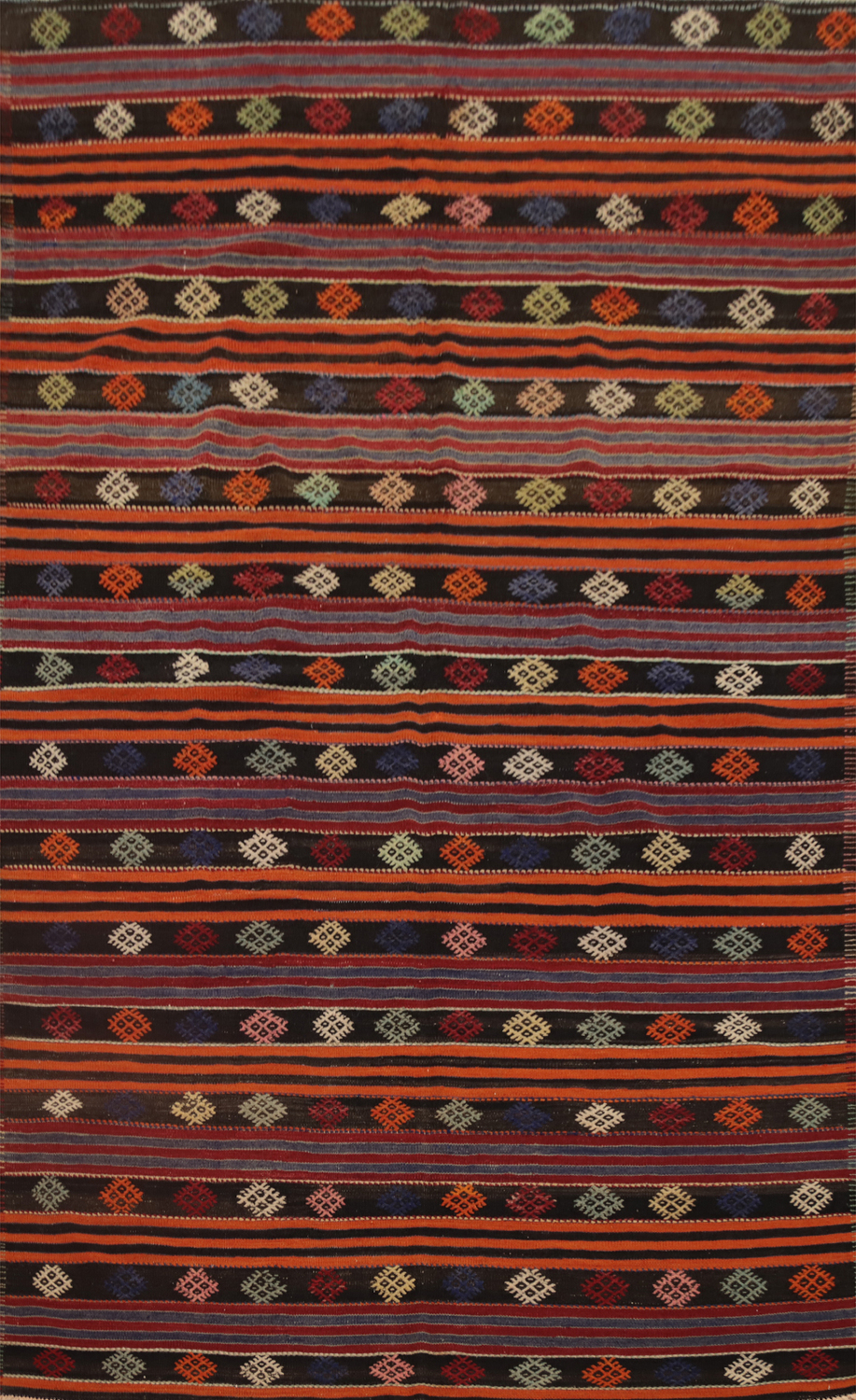 Handwoven Kilim Area Rug 6x10 with Bold Stripes for Living Room