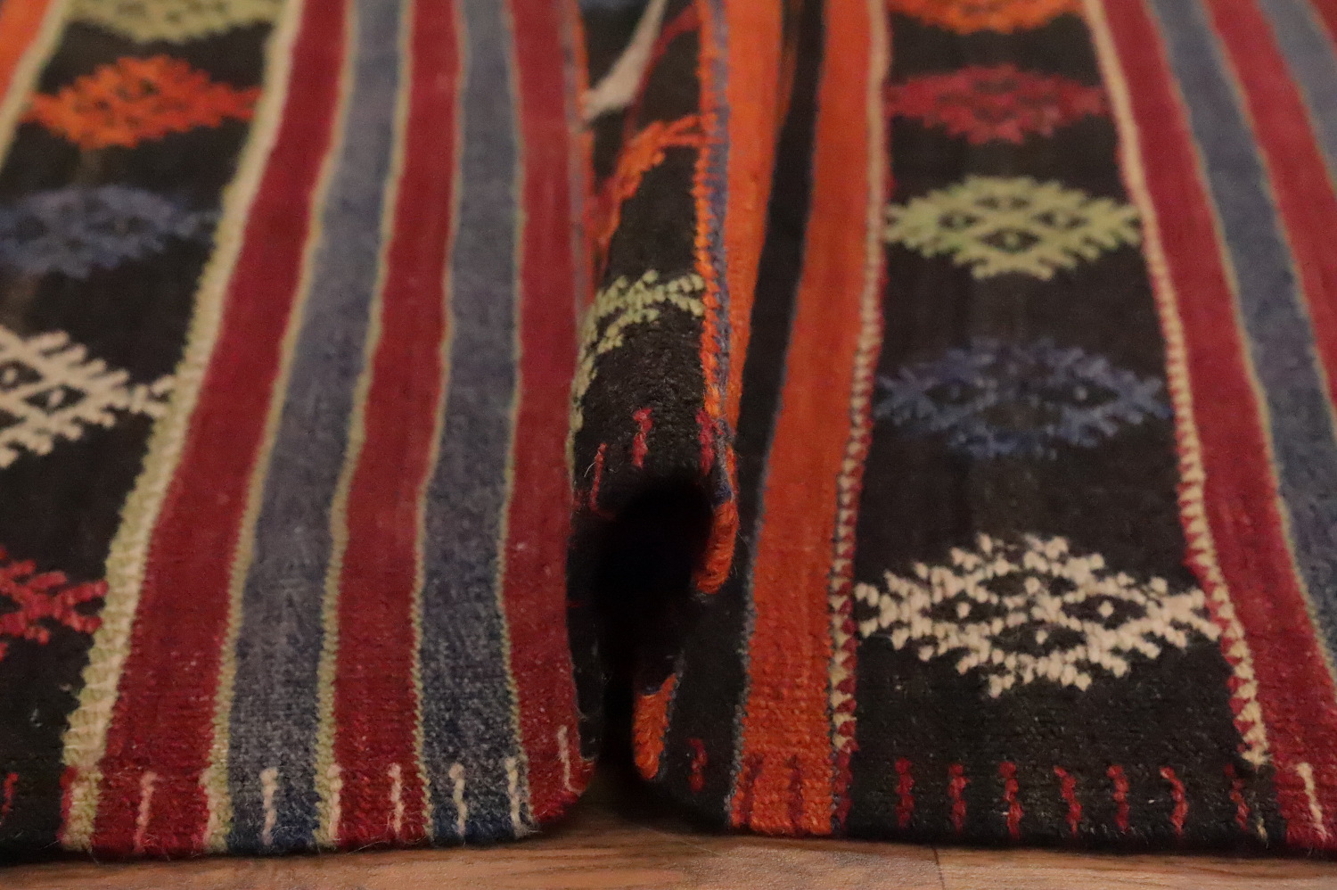Handwoven Kilim Area Rug 6x10 with Bold Stripes for Living Room