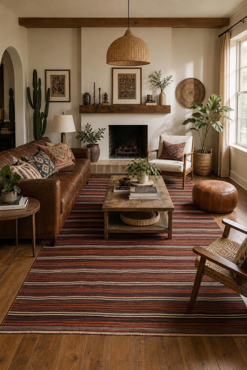 Timeless Elegance: Harmonious Stripes Kilim Area Rug 5x10