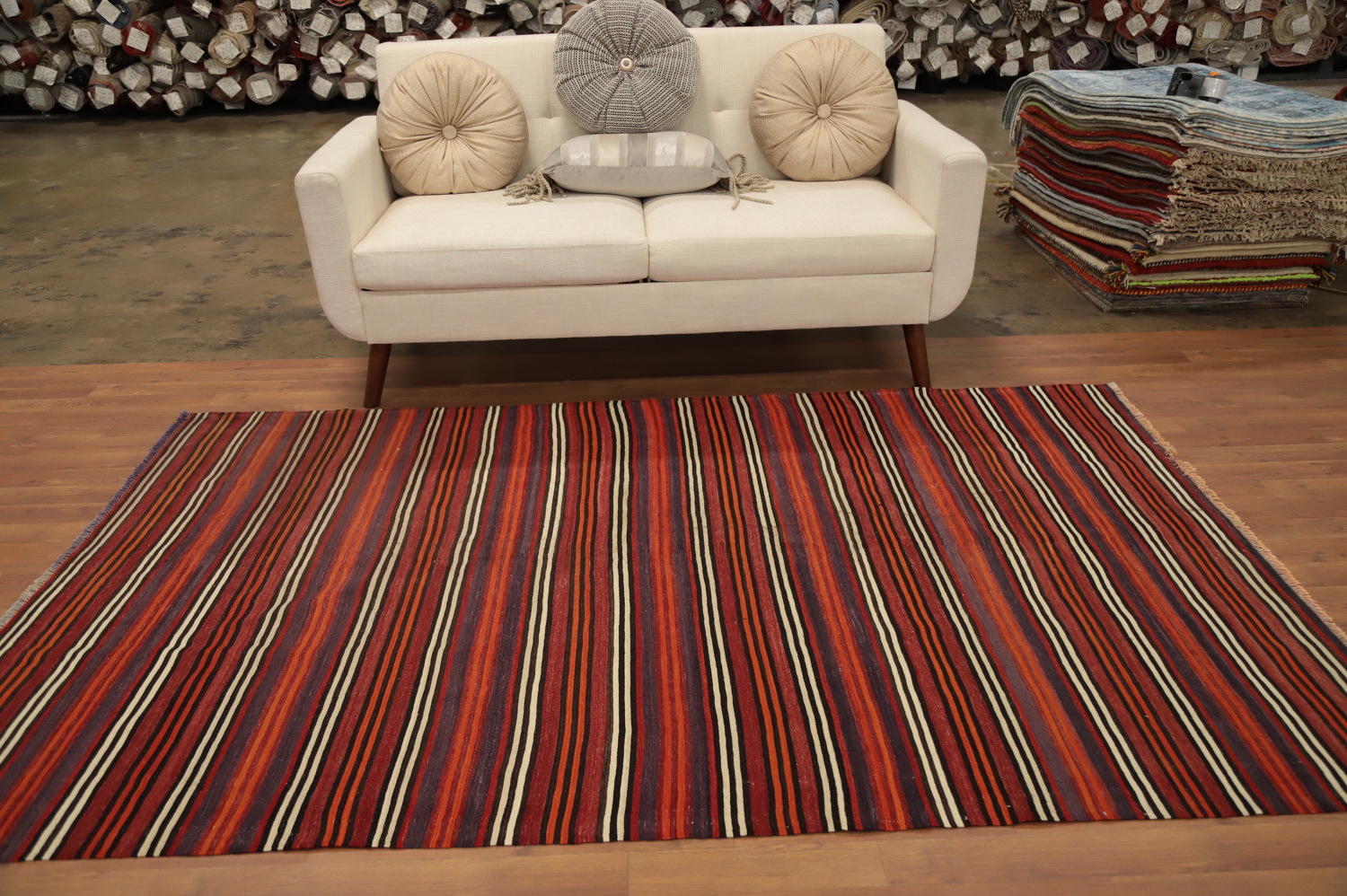 Vegetable Dye Kilim Turkish Area Rug 5x8