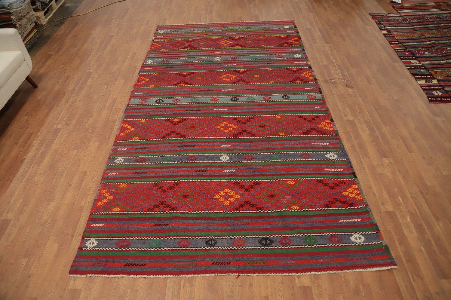 Vegetable Dye Kilim Turkish Area Rug 6x12