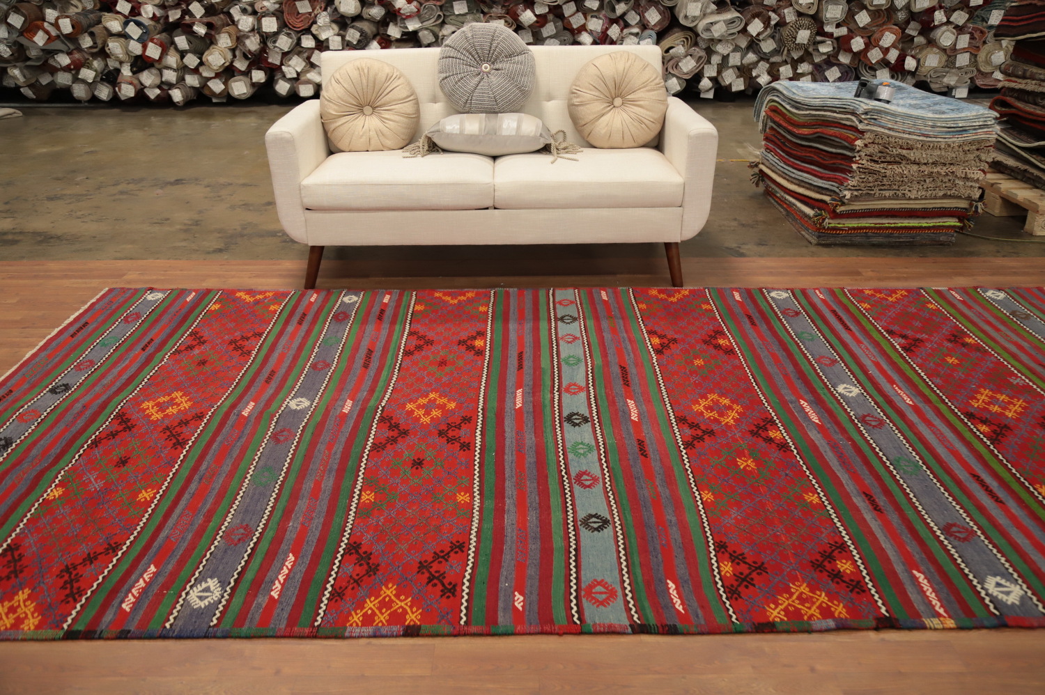Vegetable Dye Kilim Turkish Area Rug 6x12