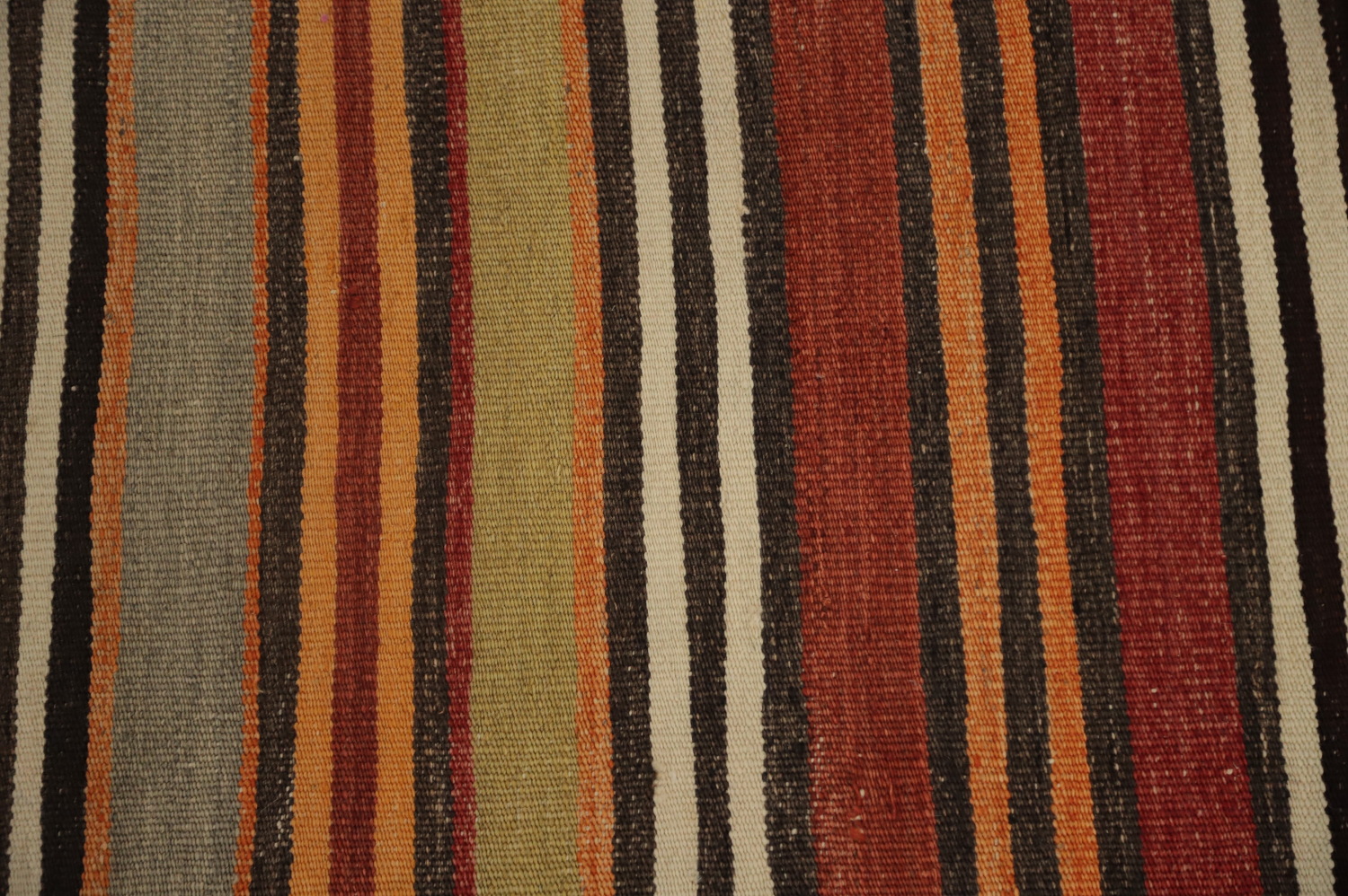 Vegetable Dye Kilim Striped Wool Area Rug 5x10