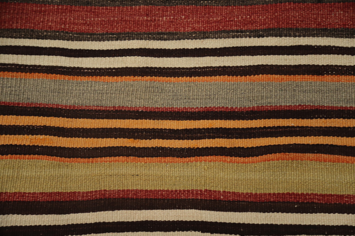 Vegetable Dye Kilim Striped Wool Area Rug 5x10