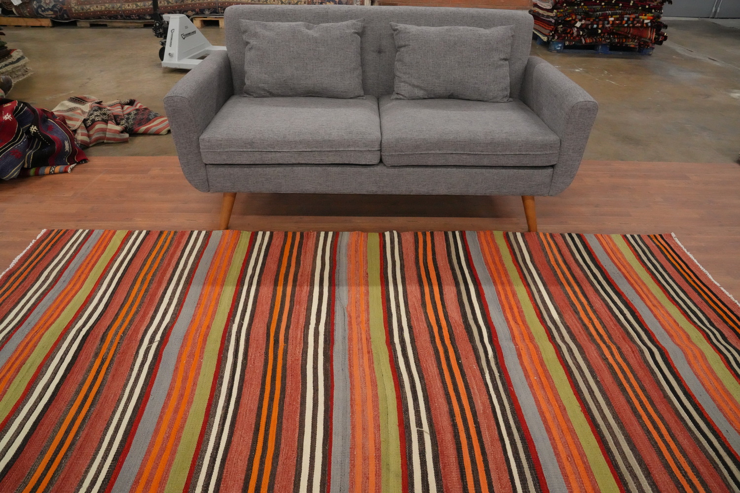 Vegetable Dye Kilim Turkish Runner Rug 4x9