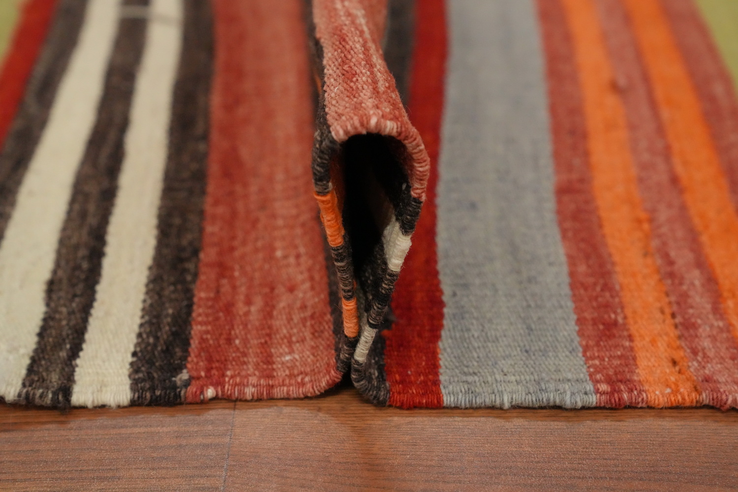 Vegetable Dye Kilim Turkish Runner Rug 4x9