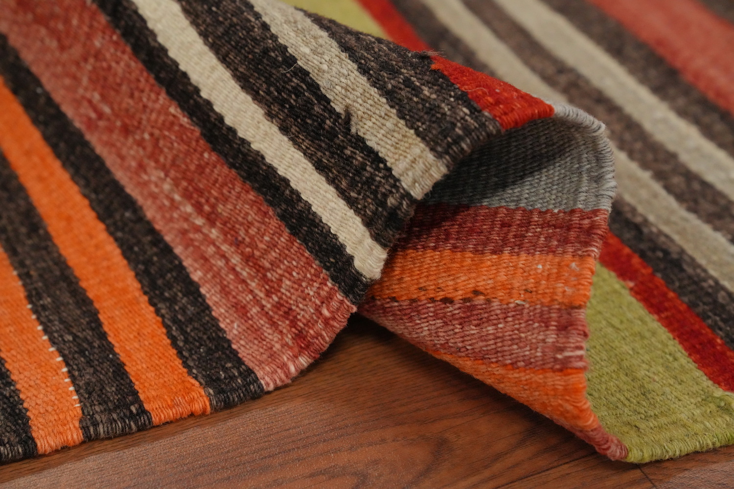 Vegetable Dye Kilim Turkish Runner Rug 4x9