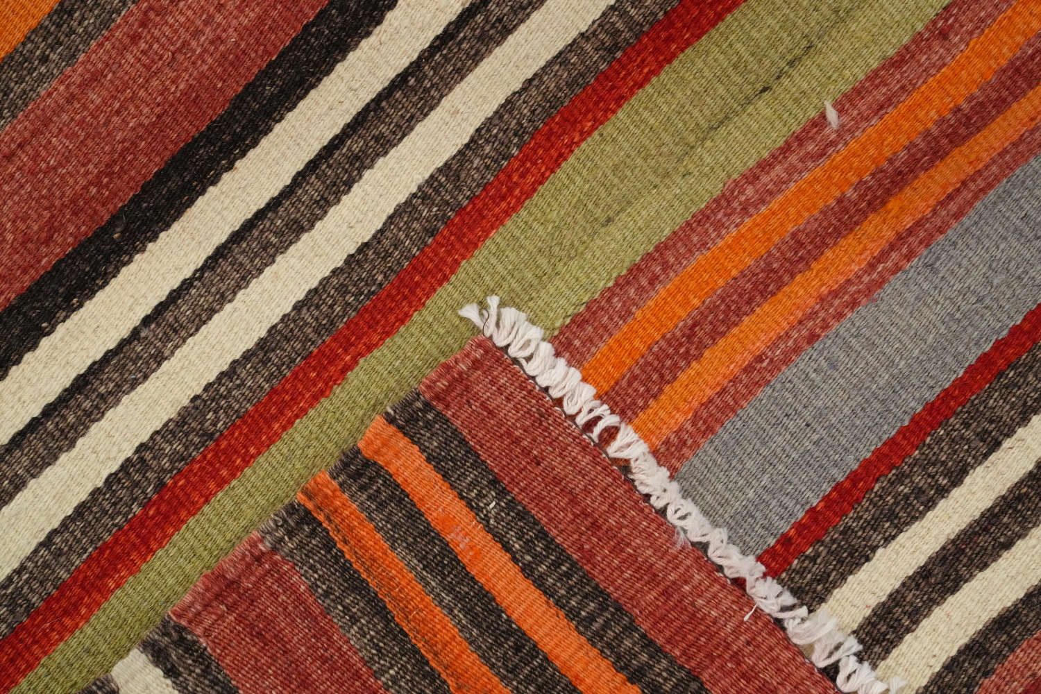 Vegetable Dye Kilim Turkish Runner Rug 4x9