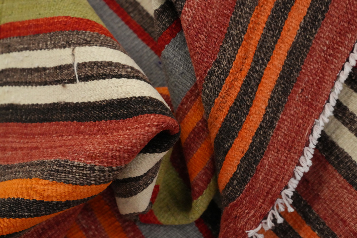 Vegetable Dye Kilim Turkish Runner Rug 4x9