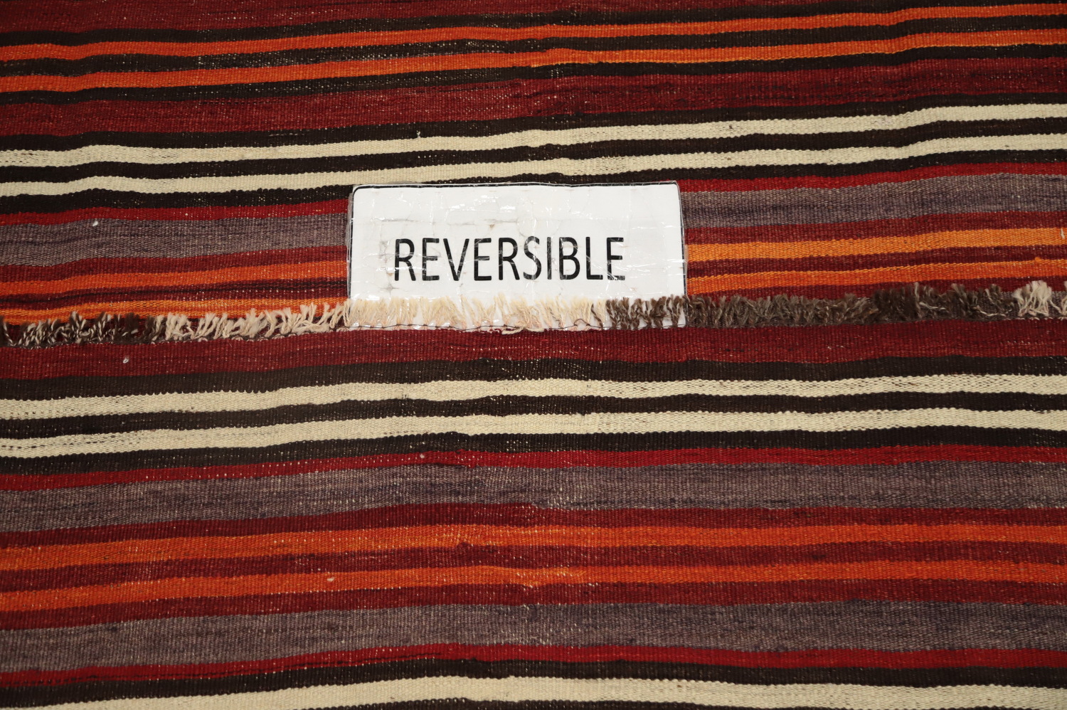 Vegetable Dye Kilim Striped Wool Area Rug 5x10