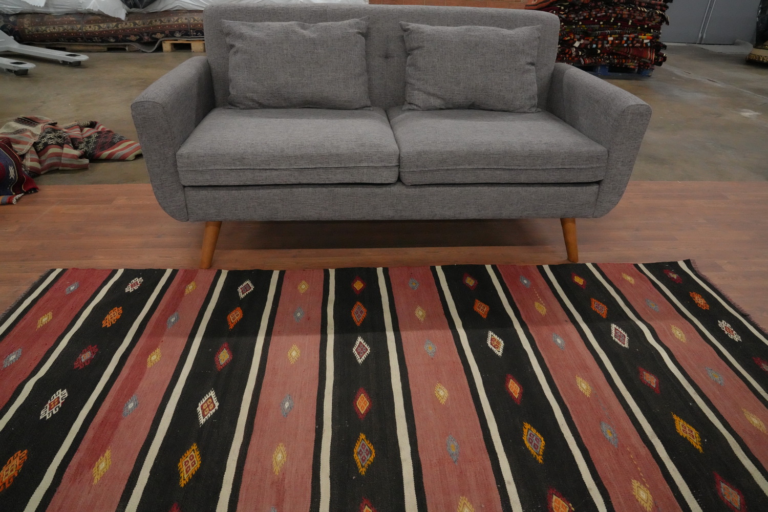 Vegetable Dye Kilim Turkish Area Rug 5x8
