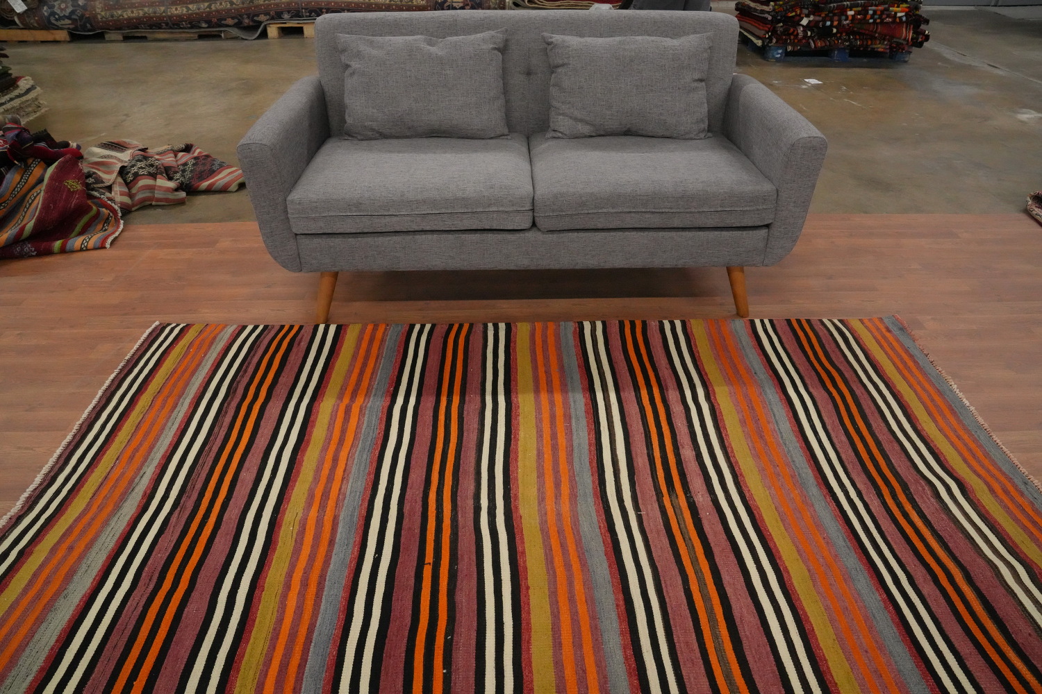 Vegetable Dye Kilim Turkish Area Rug 5x8