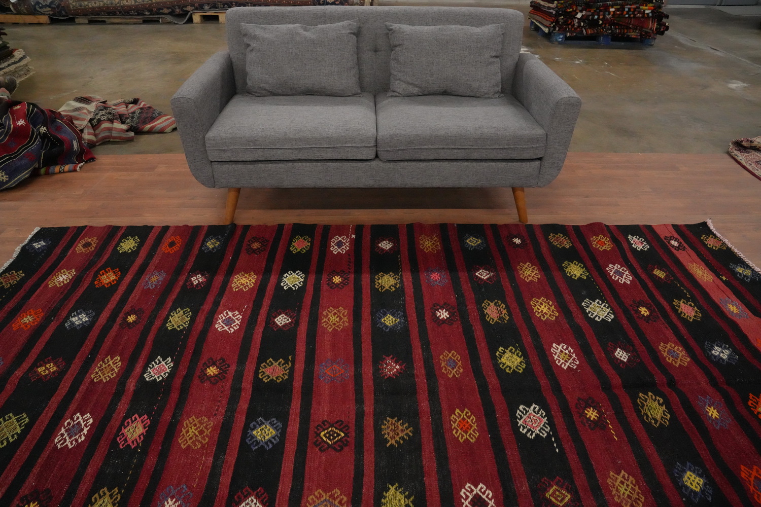 Vegetable Dye Kilim Turkish Area Rug 7x10