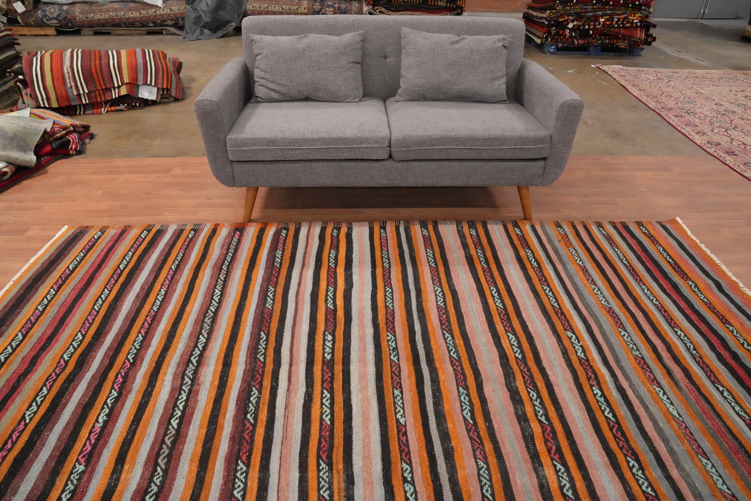 Vegetable Dye Kilim Turkish Area Rug 6x10
