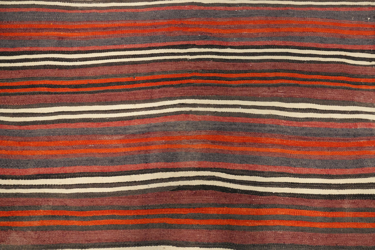 Vegetable Dye Kilim Striped Wool Area Rug 5x11