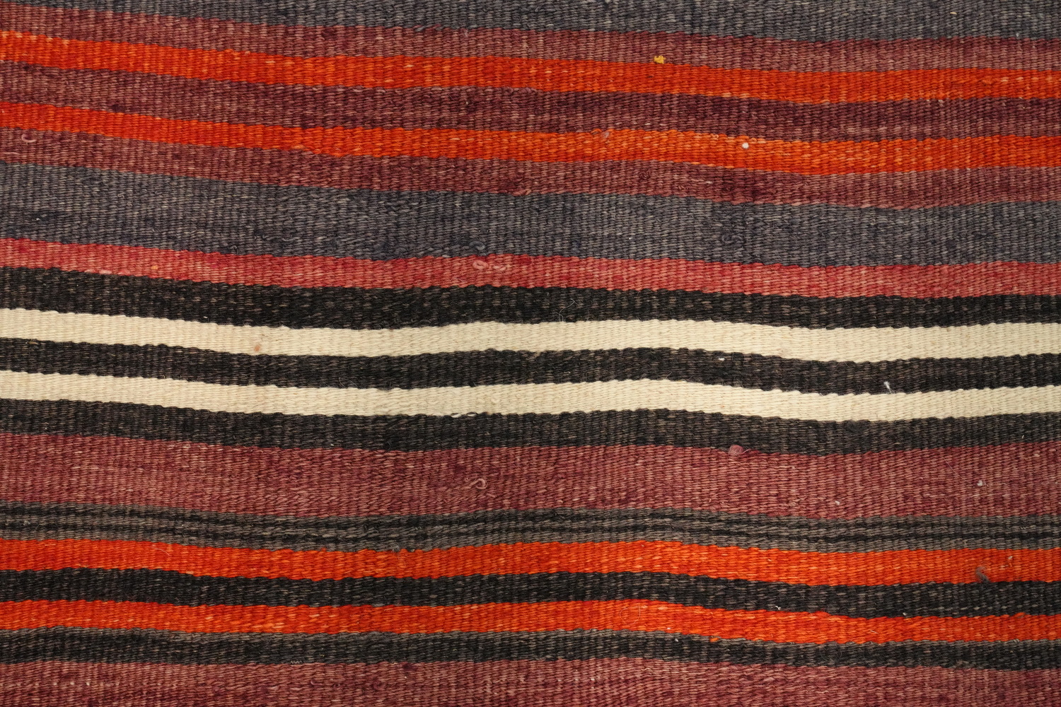Vegetable Dye Kilim Striped Wool Area Rug 5x11