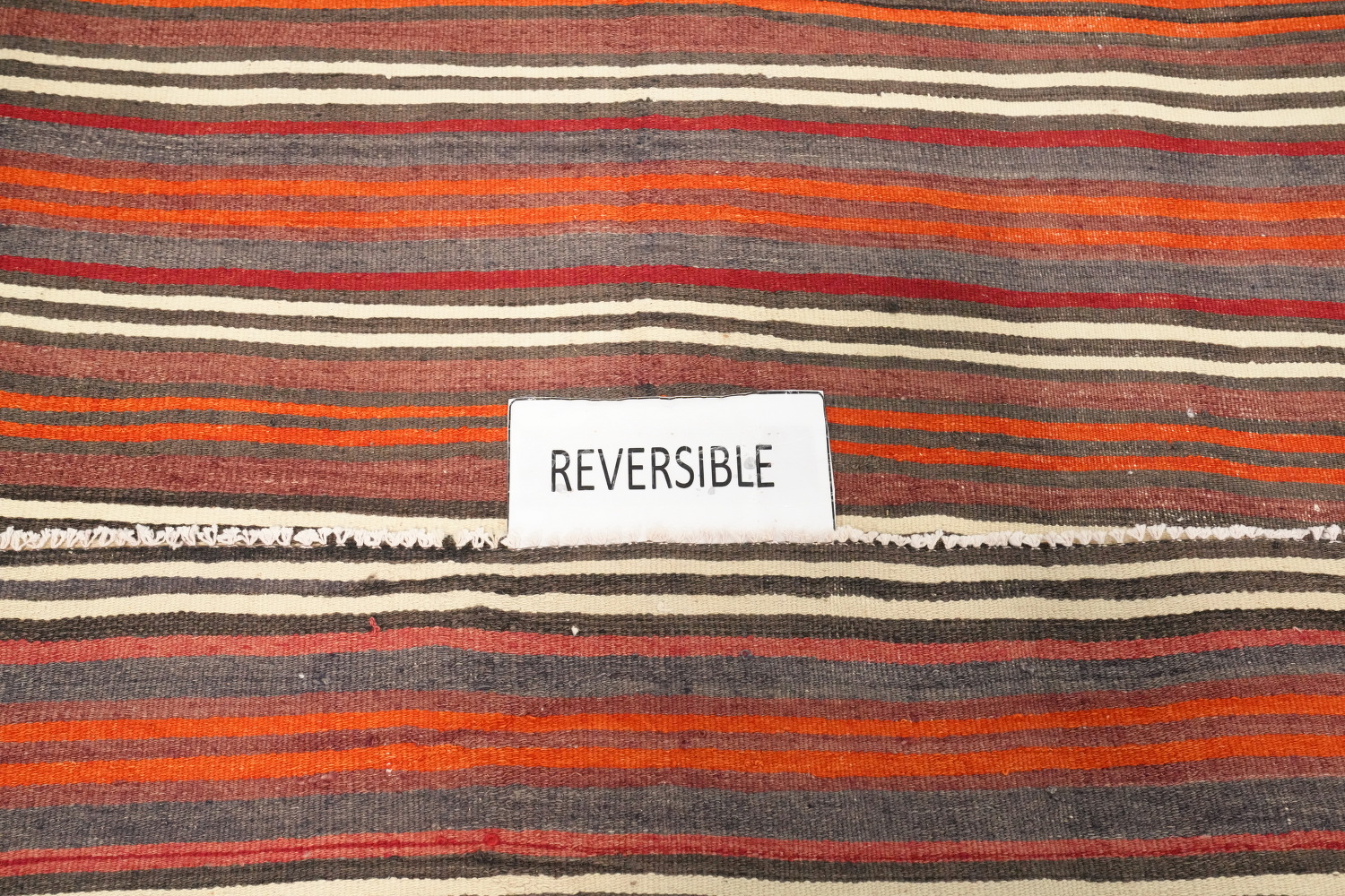 Vegetable Dye Kilim Striped Wool Area Rug 5x11