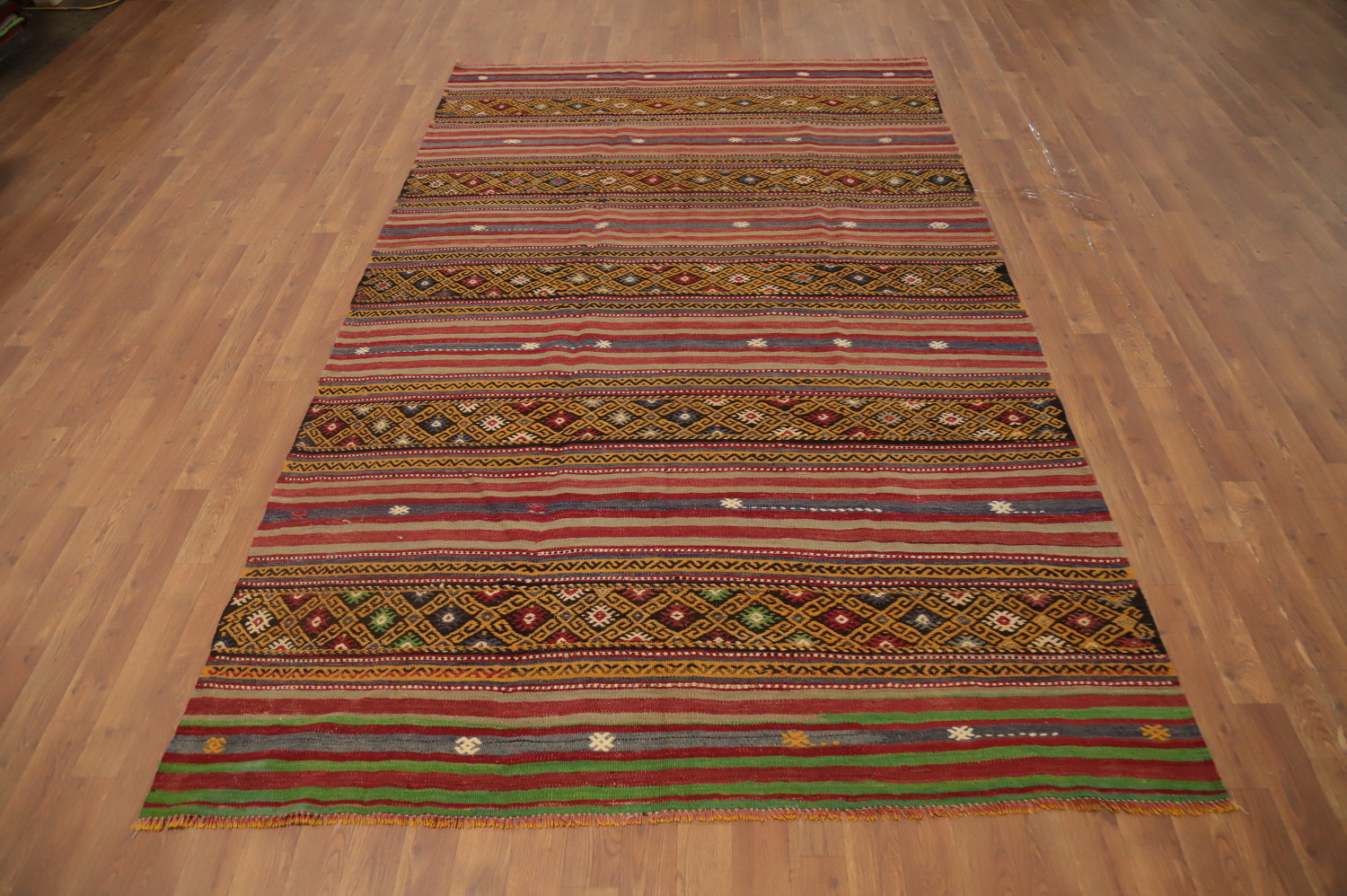 Vegetable Dye Kilim Turkish Area Rug 6x9