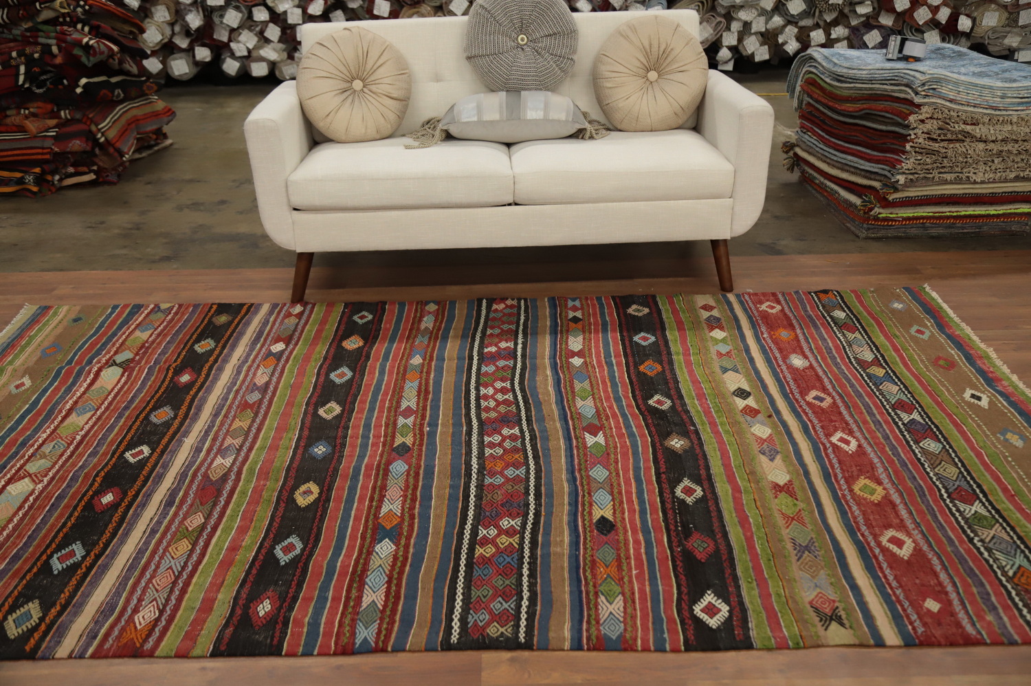 Vegetable Dye Kilim Tribal Wool Area Rug 6x10