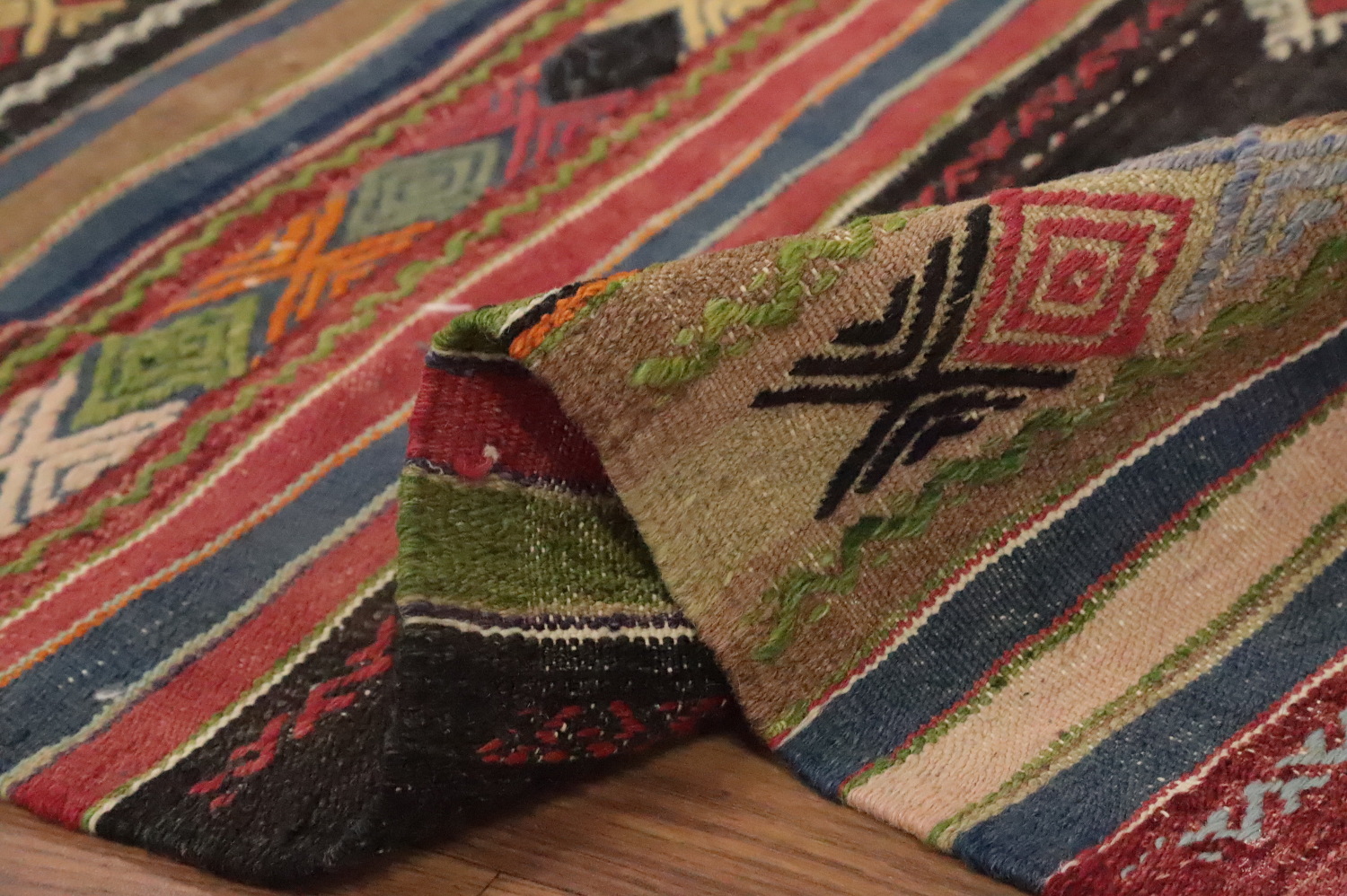 Vegetable Dye Kilim Tribal Wool Area Rug 6x10