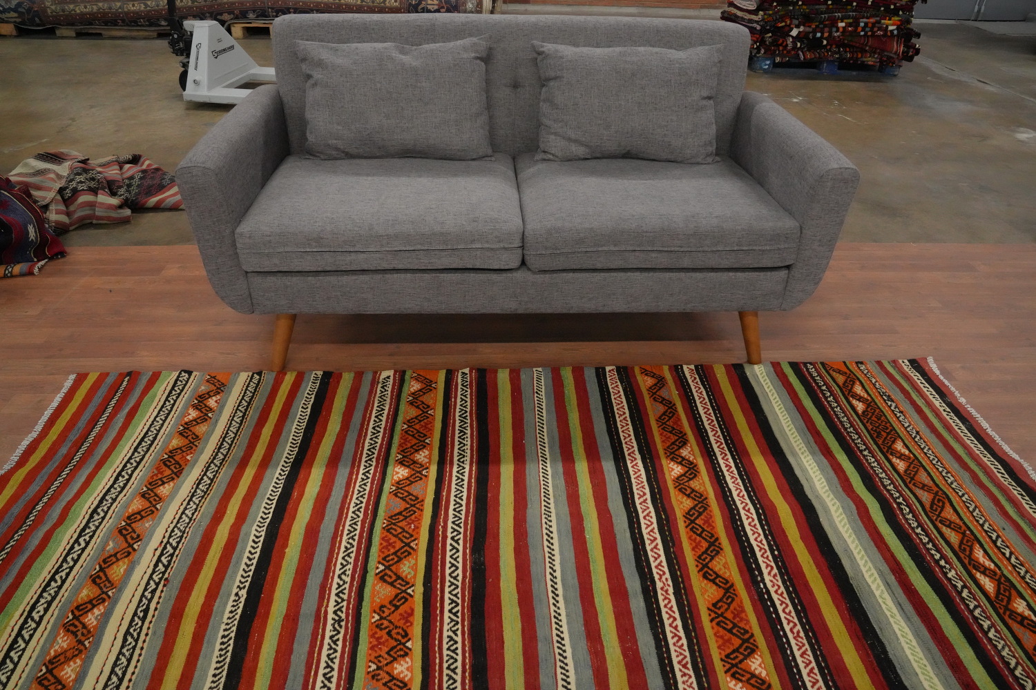 Vegetable Dye Kilim Turkish Area Rug 5x8