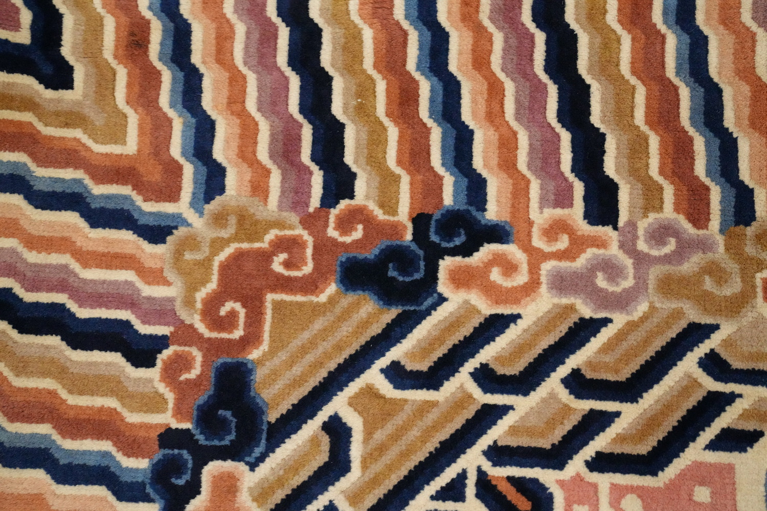 Vegetable Dye Art Deco Chinese Area Rug 8x11