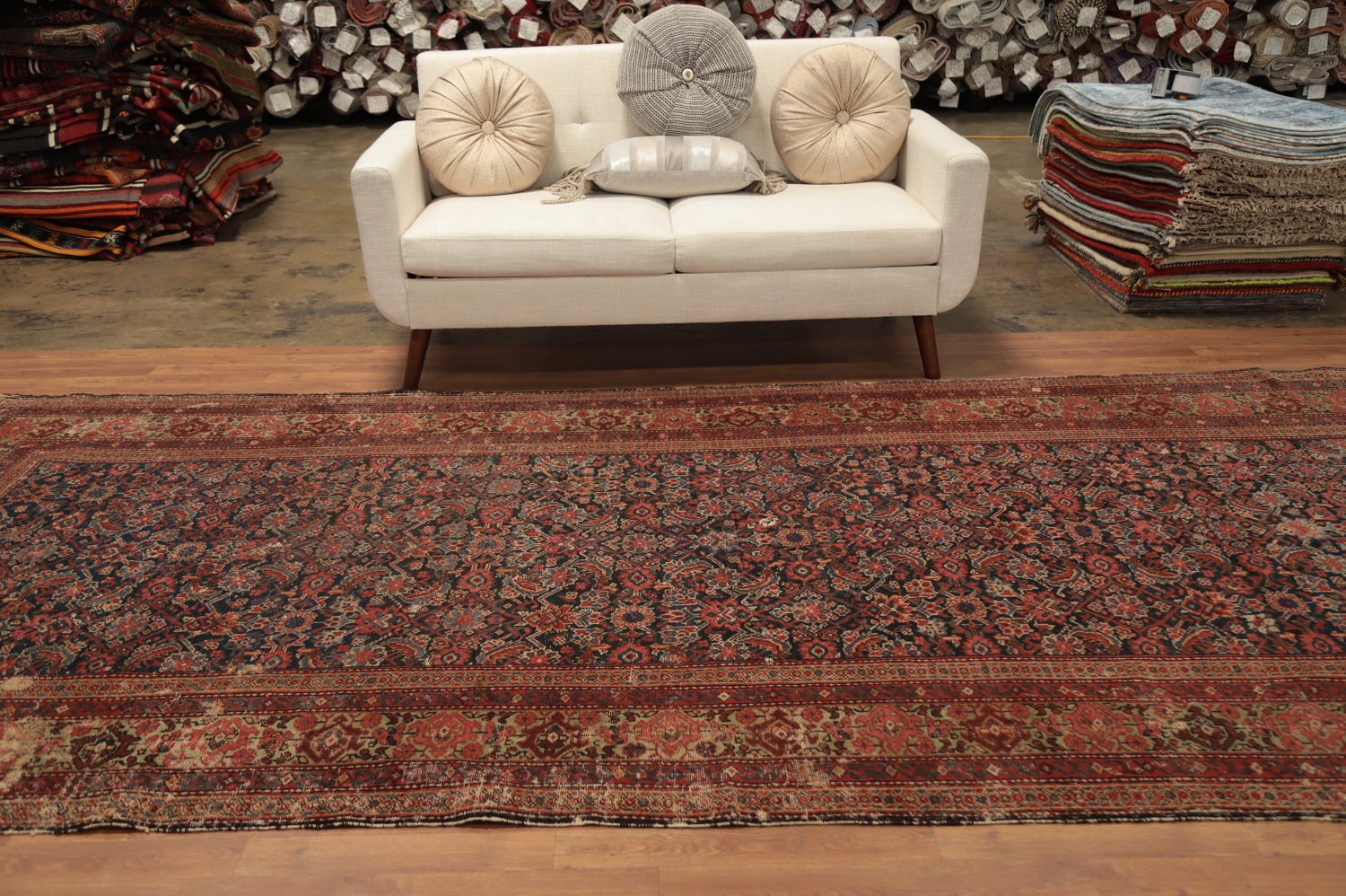 Pre-1900 Antique Vegetable Dye Sultanabad Persian Area Rug 6x13