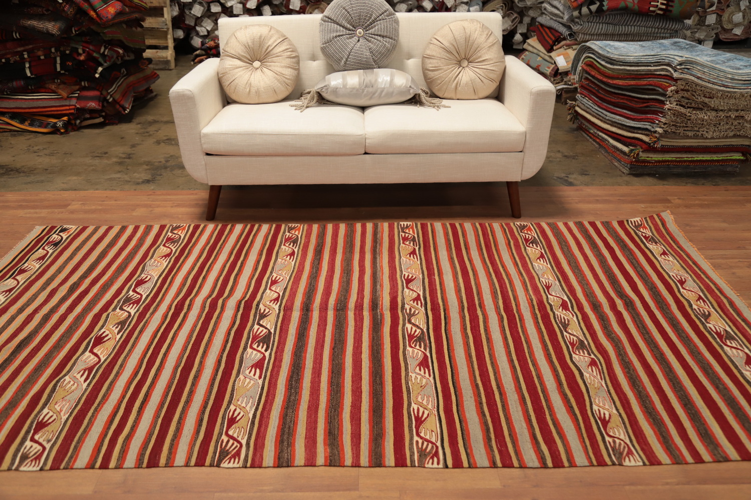 Vegetable Dye Kilim Turkish Area Rug 5x10