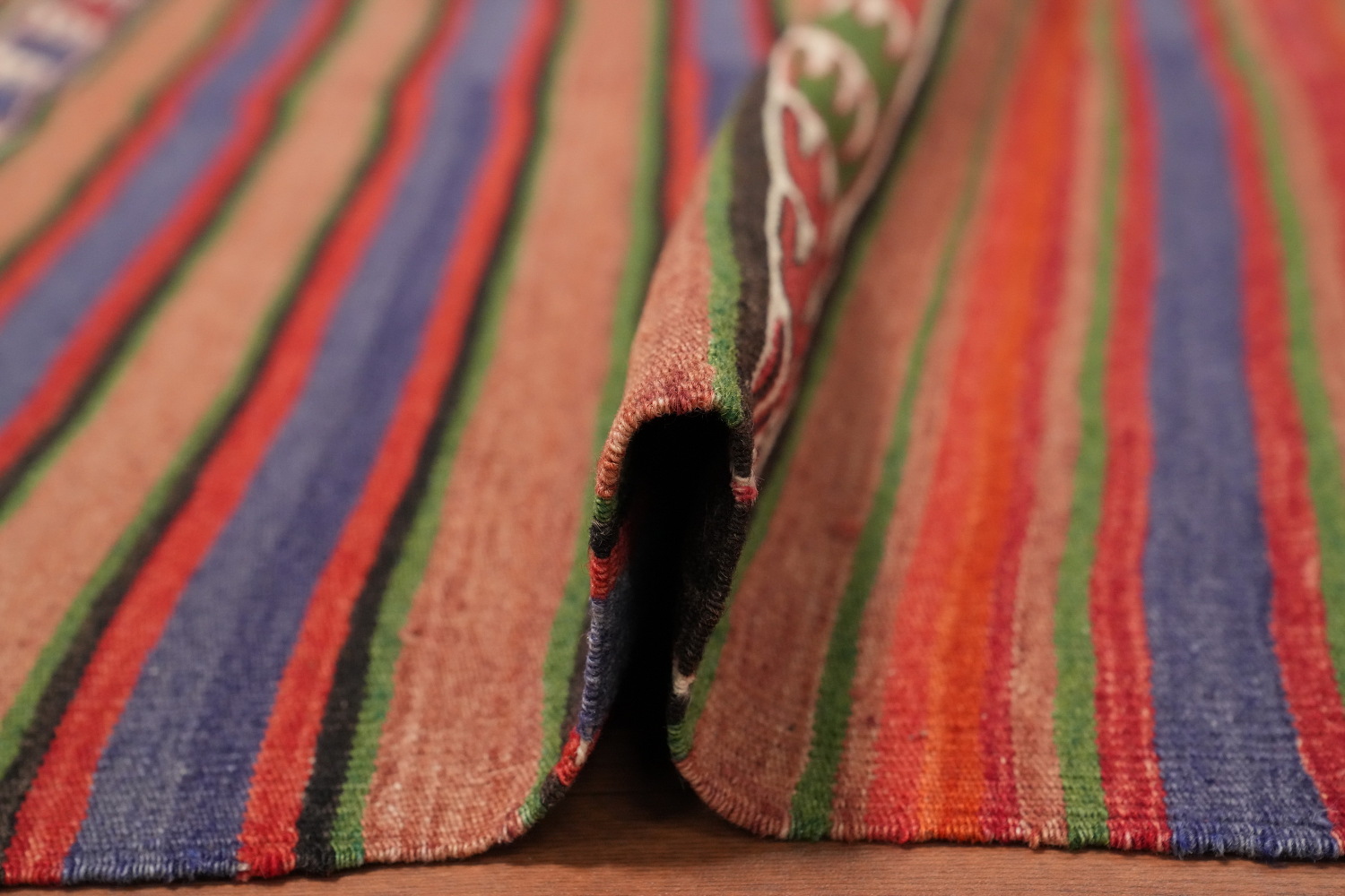 Vegetable Dye Kilim Turkish Runner Rug 4x9