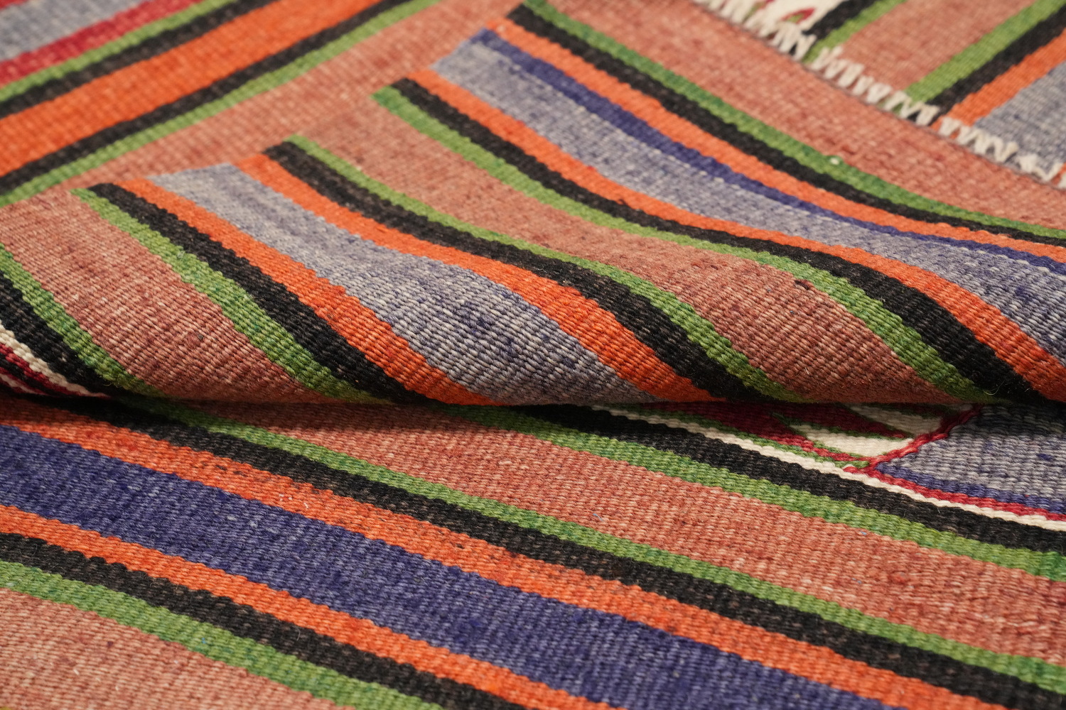 Vegetable Dye Kilim Turkish Runner Rug 4x9