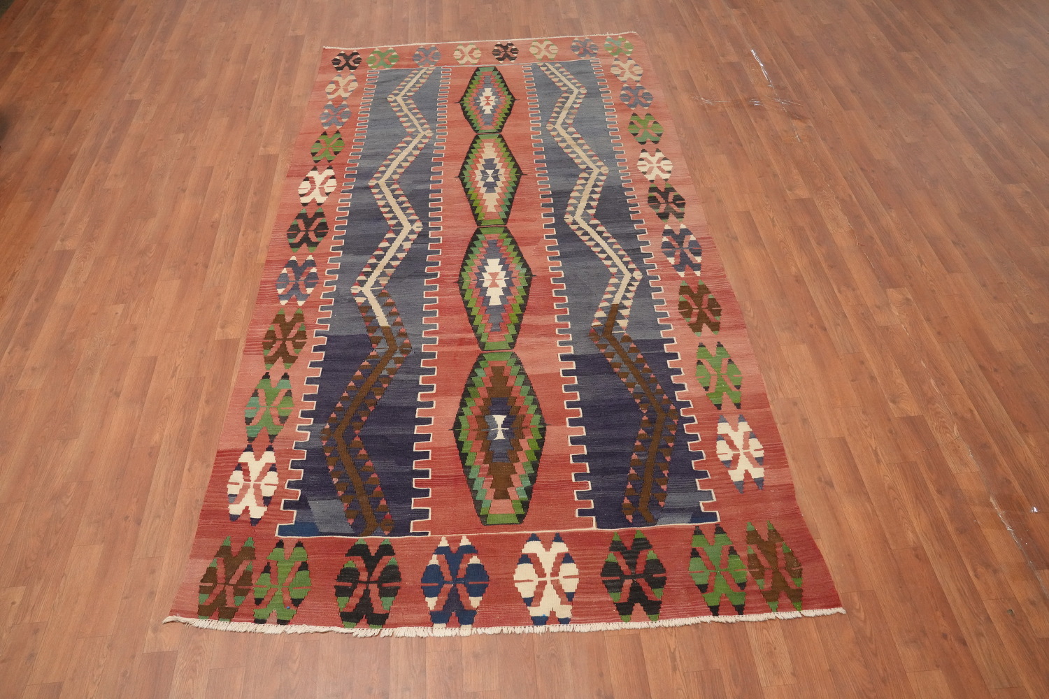 Vegetable Dye Kilim Turkish Area Rug 5x9
