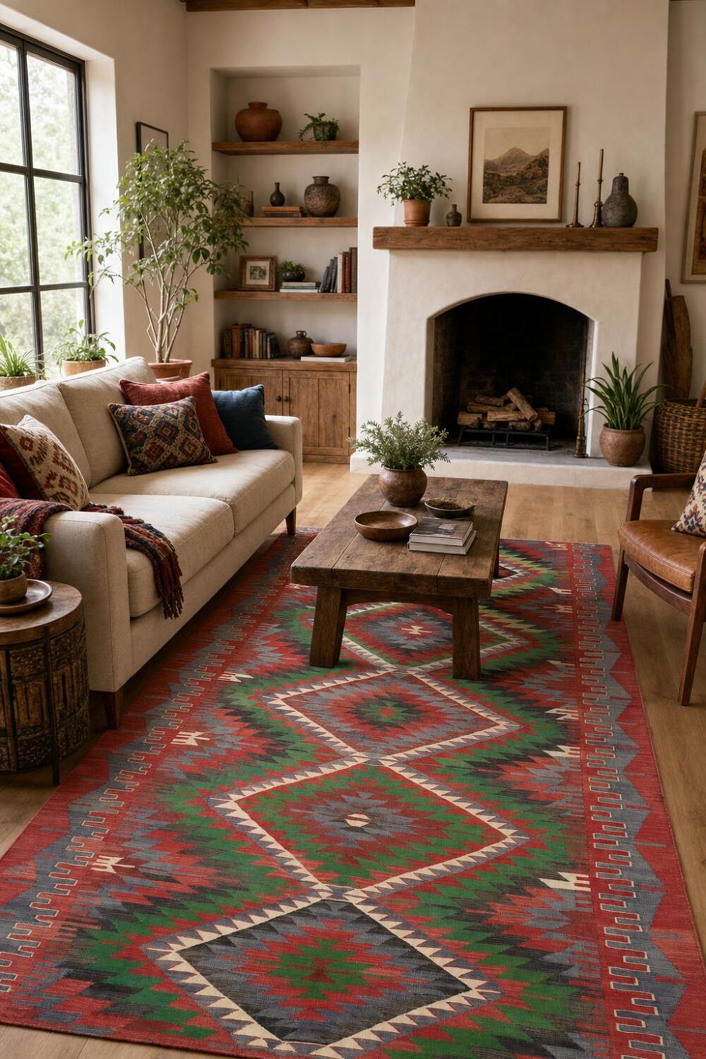 Vegetable Dye Kilim Handmade Area Rug 5x9