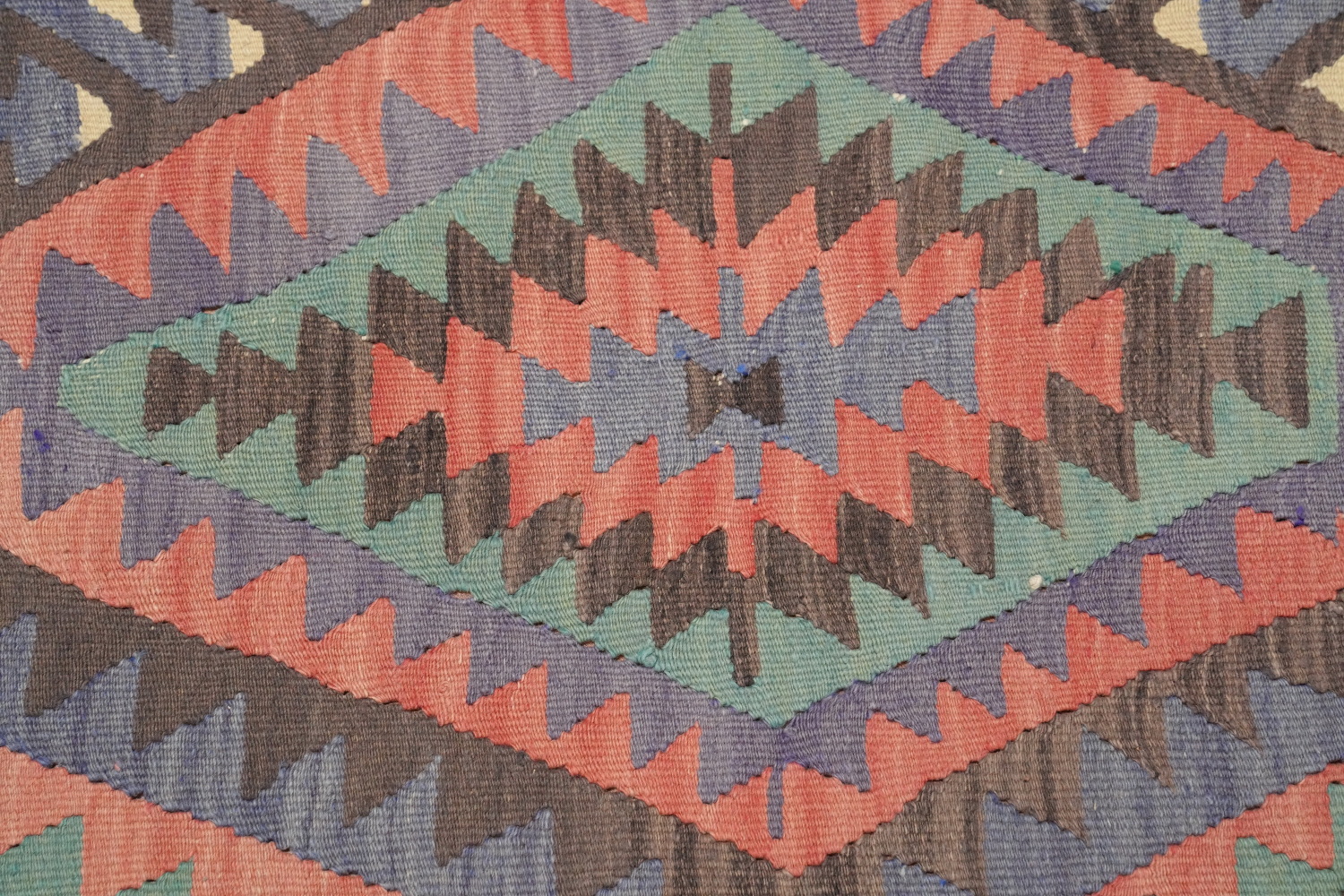 Vegetable Dye Kilim Geometric Area Rug 5x9