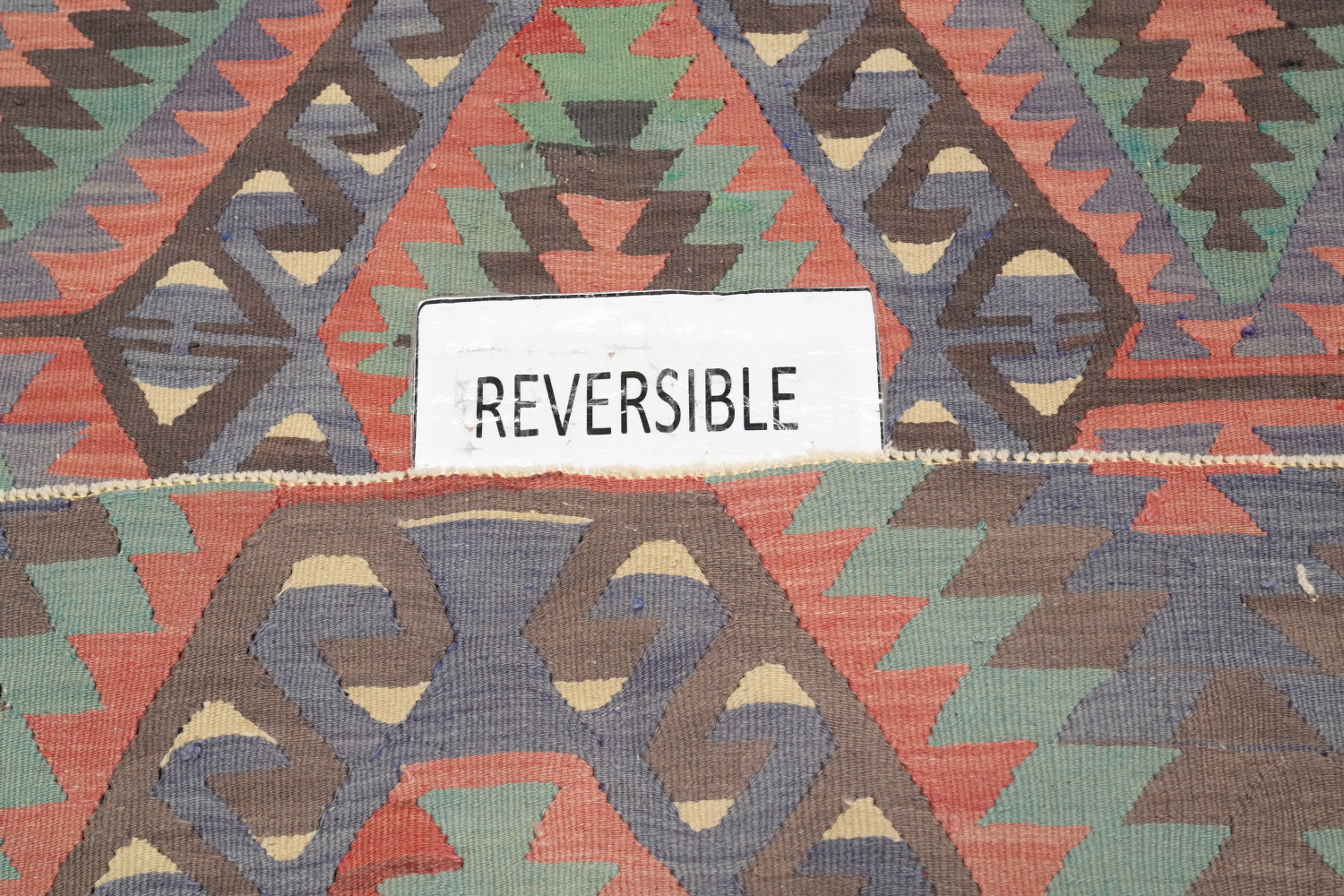 Vegetable Dye Kilim Geometric Area Rug 5x9