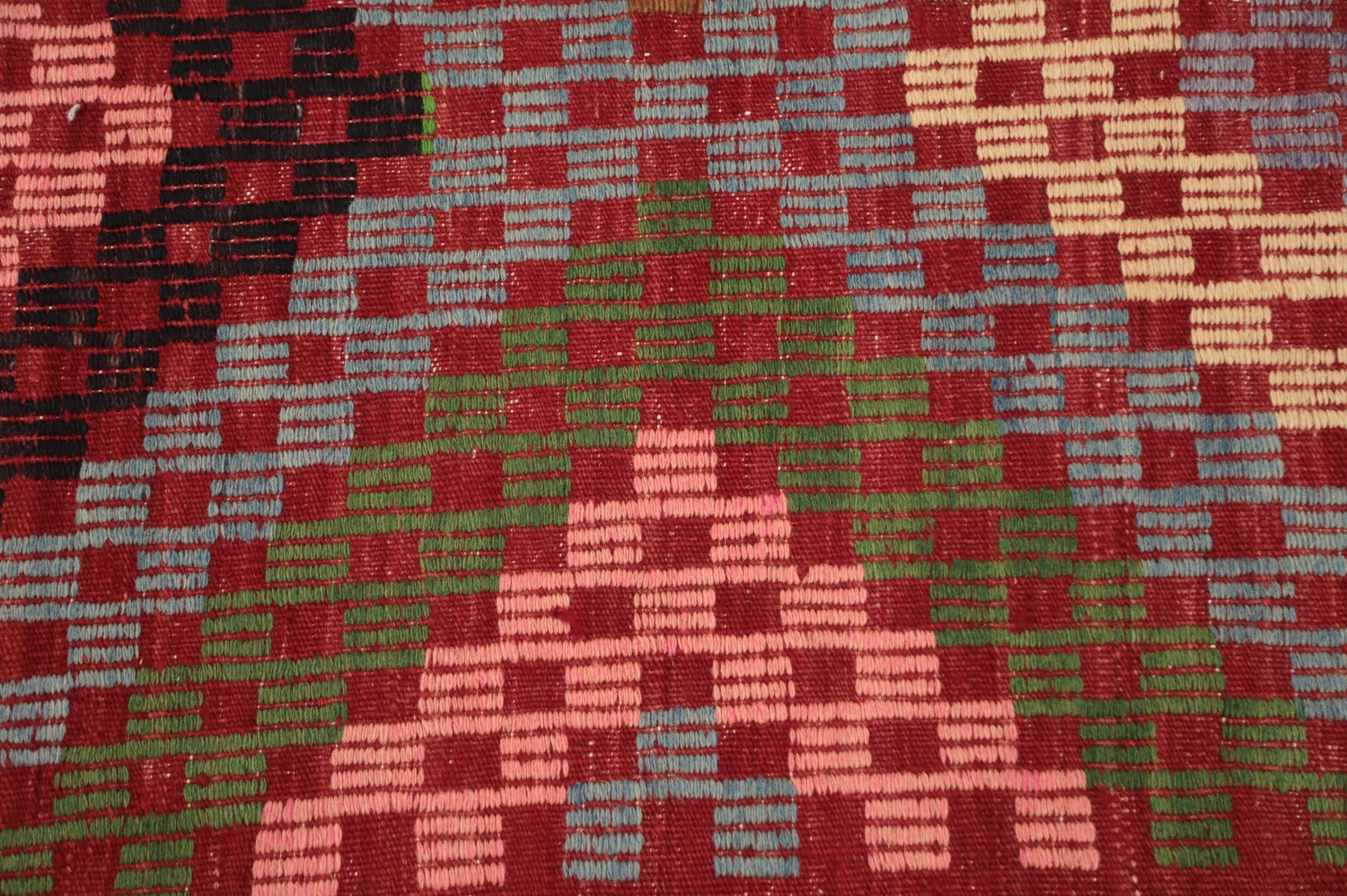 Vegetable Dye Kilim Geometric Area Rug 6x9
