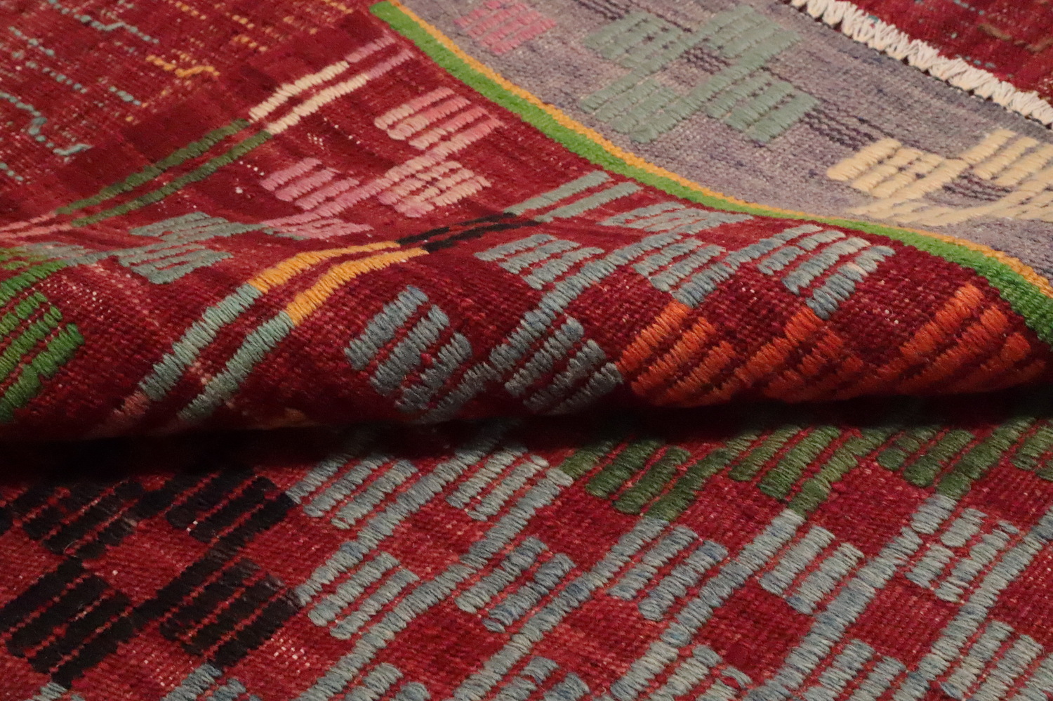 Vegetable Dye Kilim Geometric Area Rug 6x9