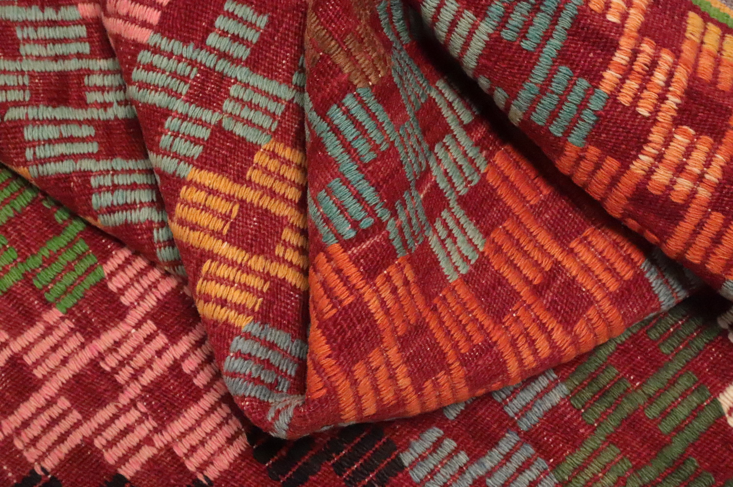 Vegetable Dye Kilim Geometric Area Rug 6x9