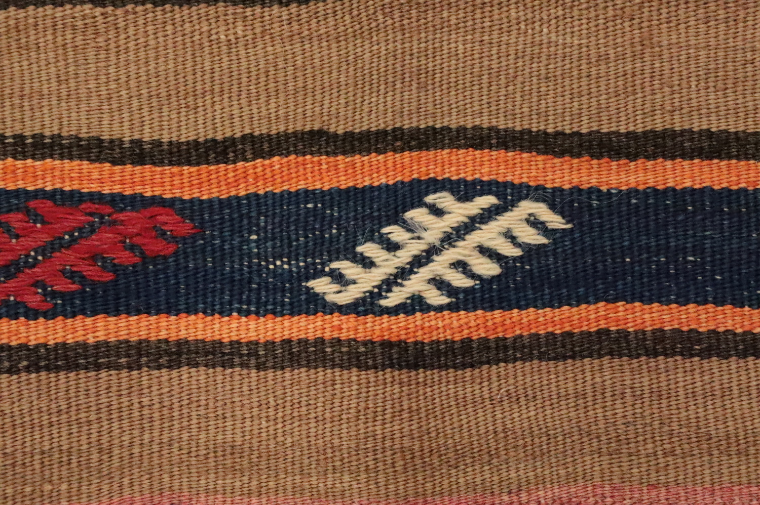 Vegetable Dye Kilim Striped Area Rug 5x8
