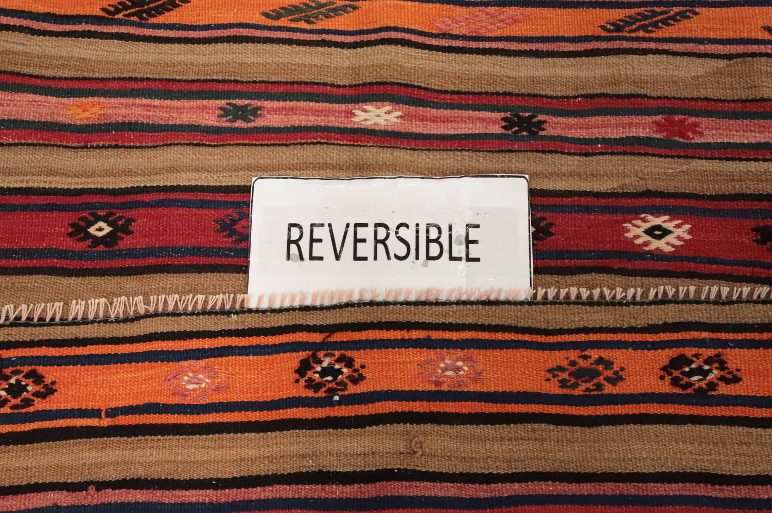 Vegetable Dye Kilim Striped Area Rug 5x8