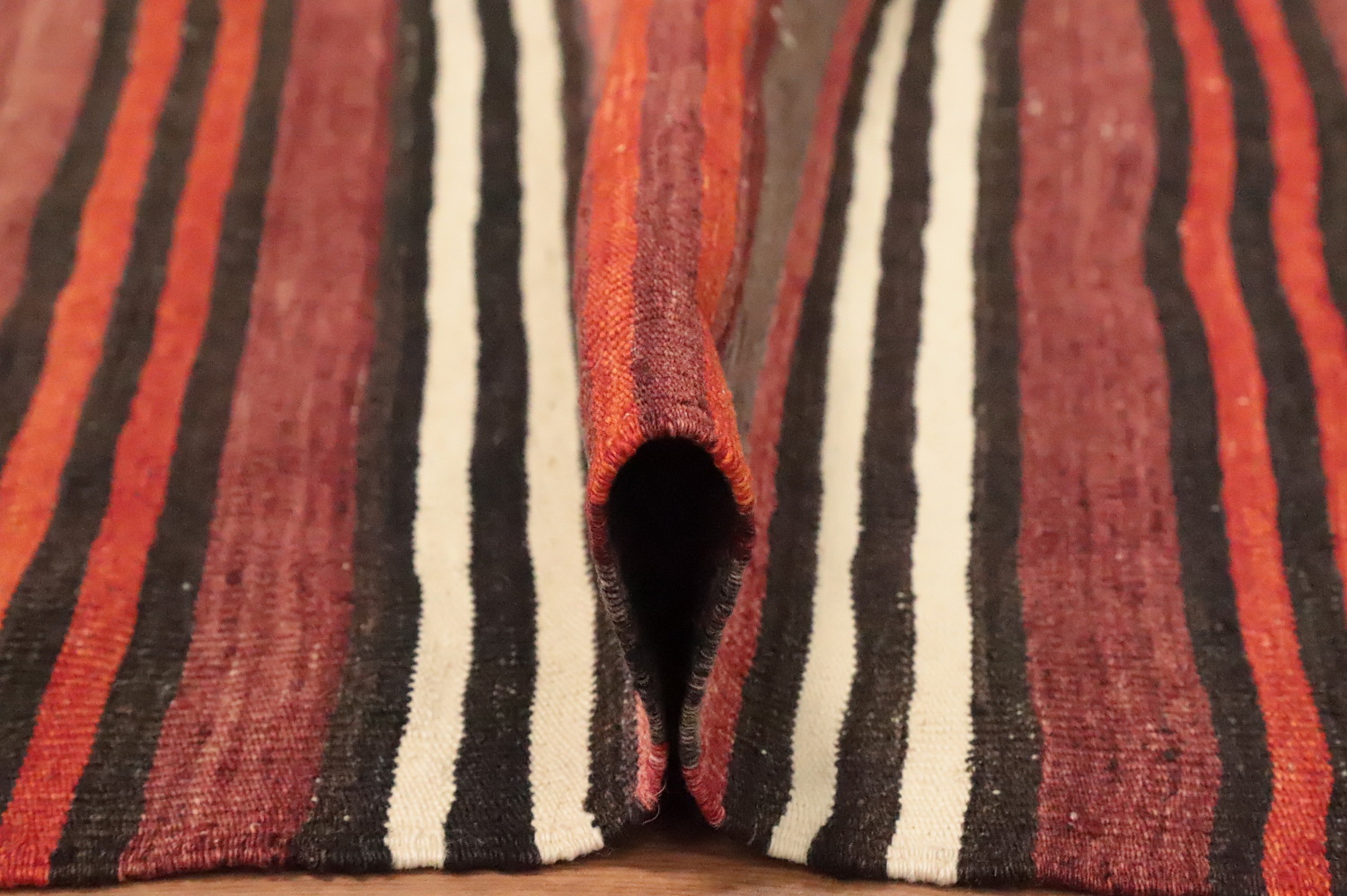 Vibrant Stripes Handwoven Wool Kilim Area Rug 5x11