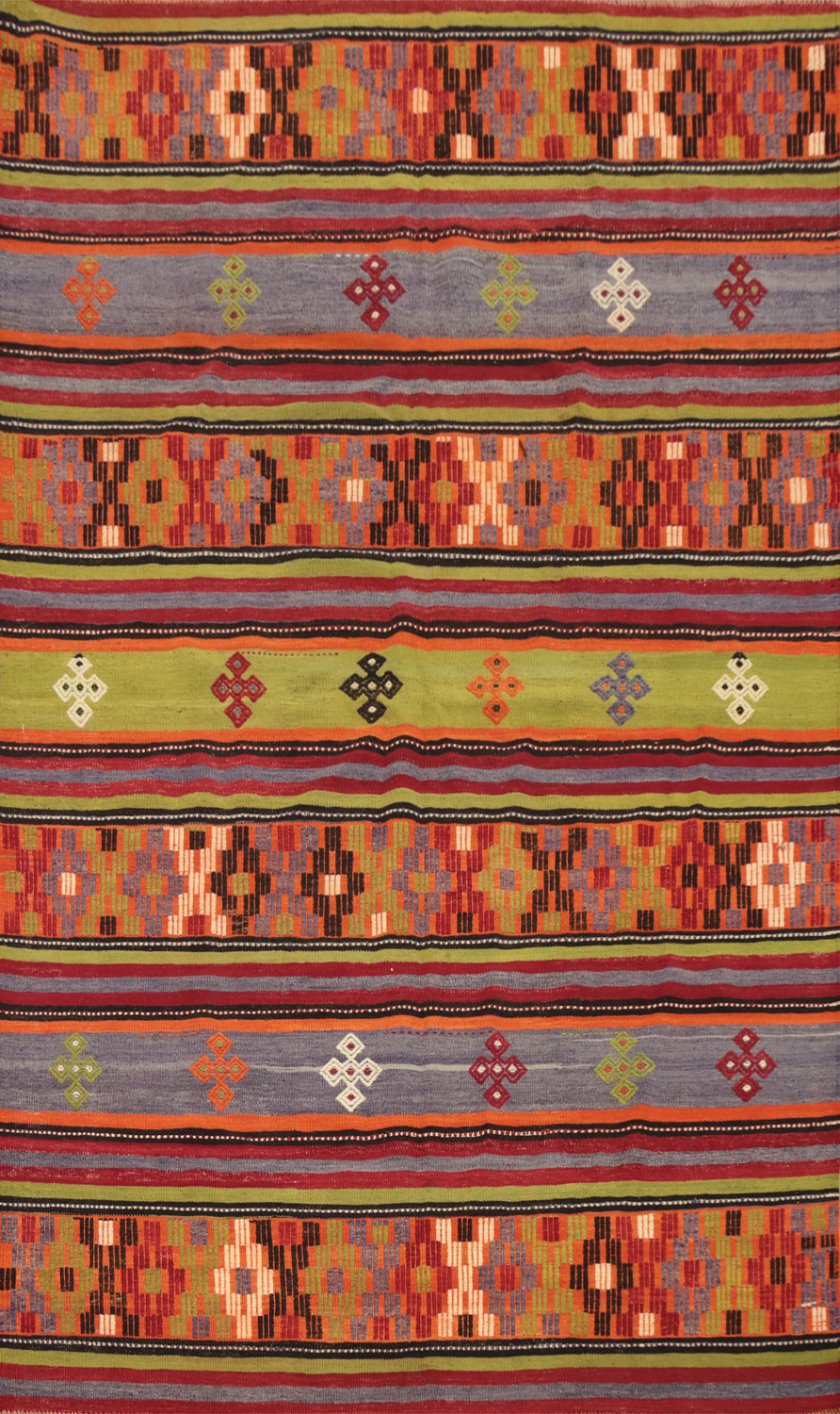 Colorful Kilim Area Rug 5x9 with Ethnic Designs for Living Spaces