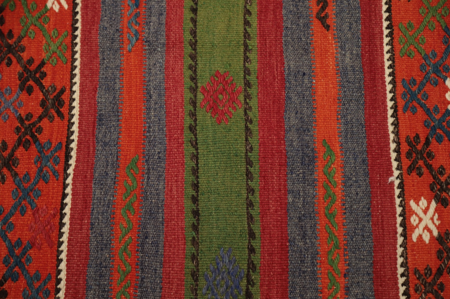 Southwestern Geometric Kilim Area Rug 6x10 with Bold Colorful Stripes