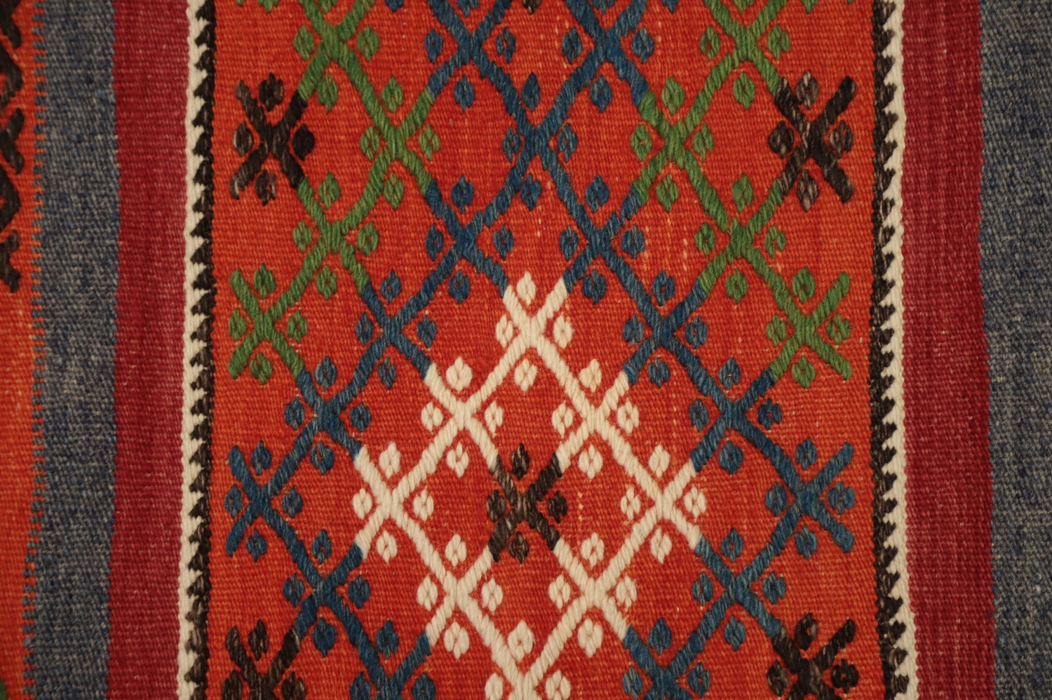 Southwestern Geometric Kilim Area Rug 6x10 with Bold Colorful Stripes