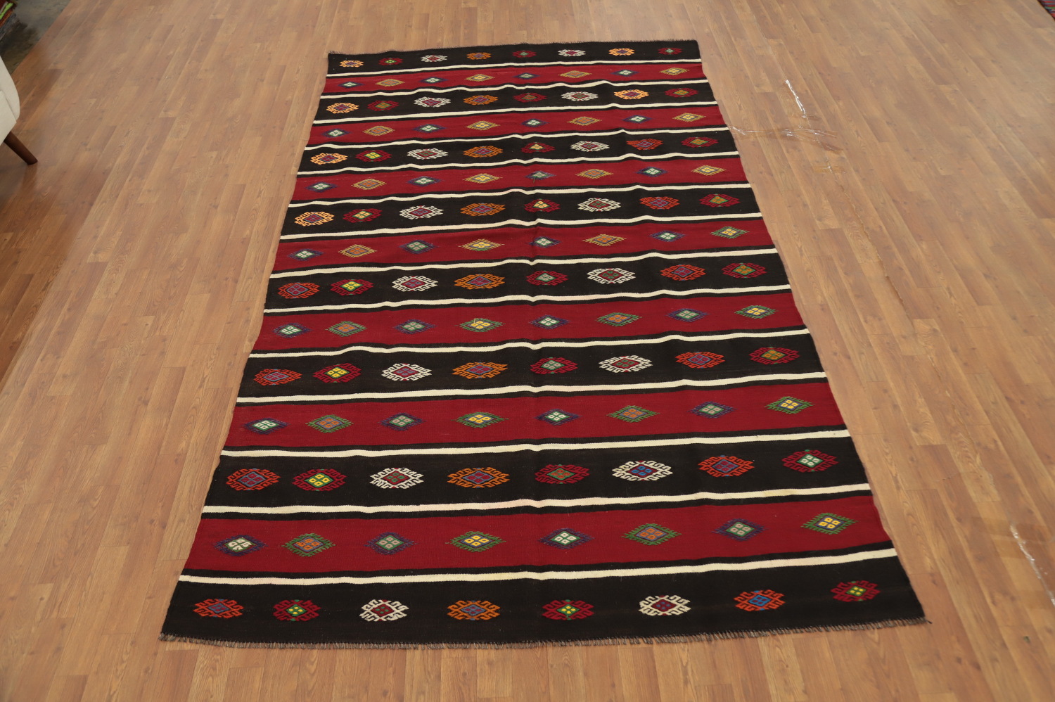 Vegetable Dye Kilim Turkish Area Rug 6x10
