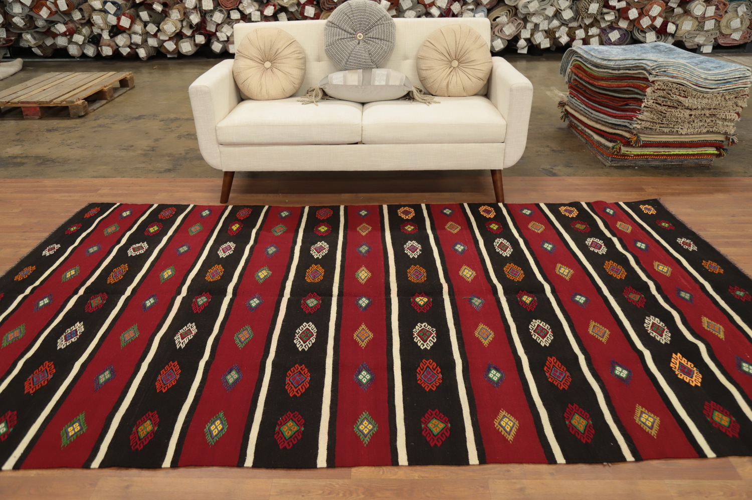 Vegetable Dye Kilim Turkish Area Rug 6x10