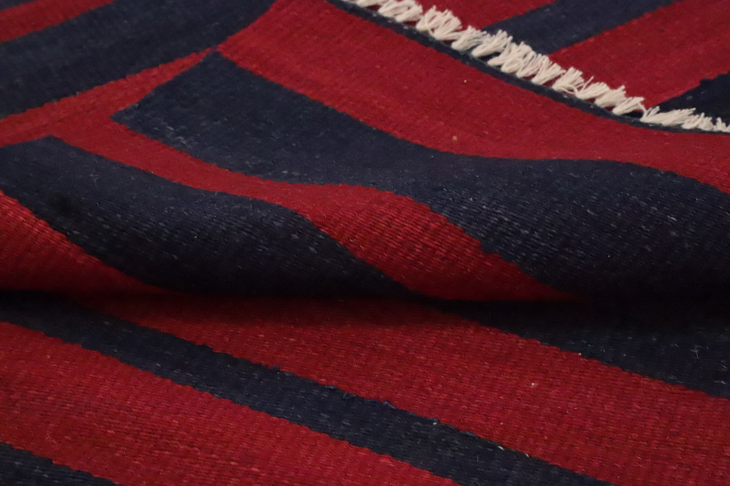 Vegetable Dye Kilim Striped Wool Area Rug 5x10