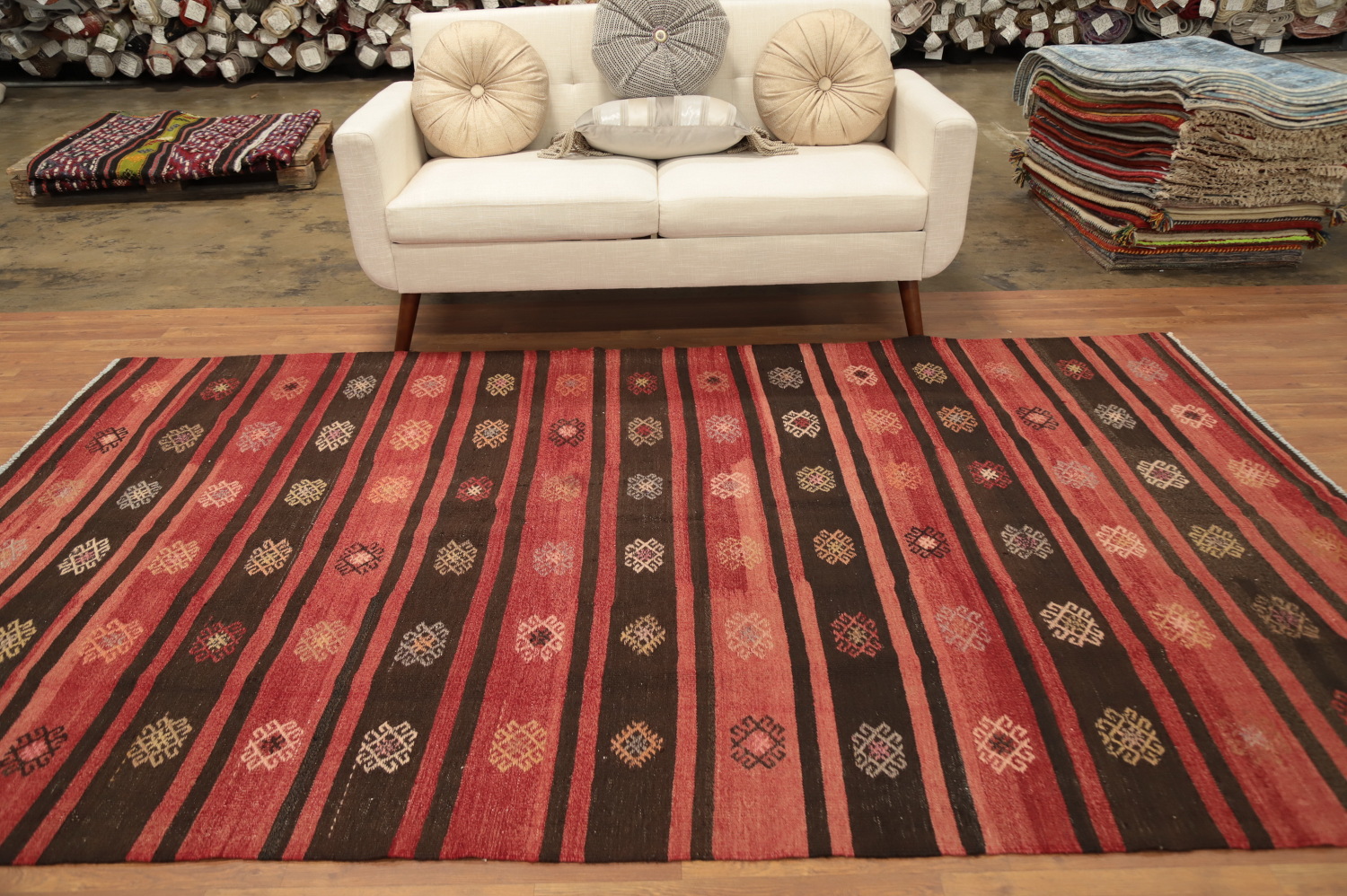 Vegetable Dye Kilim Turkish Area Rug 6x10
