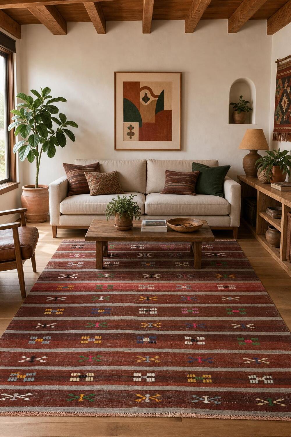 Vegetable Dye Kilim Turkish Area Rug 5x10