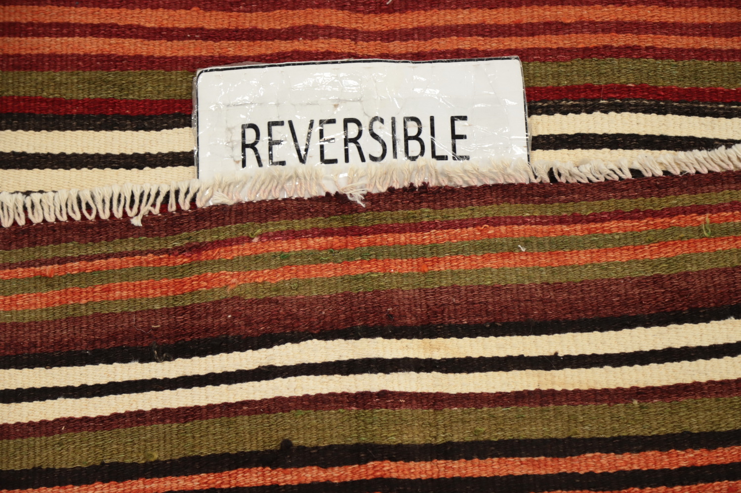 Warm Earth Tones Striped Kilim Area Rug 5x11 for Cozy Living Spaces