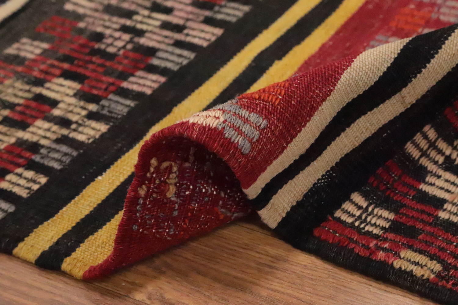 Vegetable Dye Kilim Geometric Area Rug 6x9